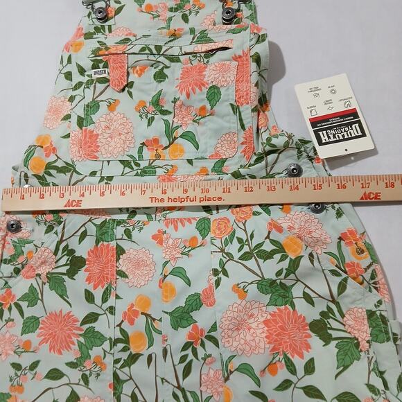 DULUTH TRADING Heirloom Gardening Bib Overalls XS X 31 NWT Mint Summer Dahlia - Picture 13 of 16